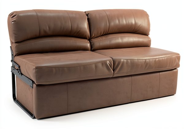 RecPro Sleeper Sofa 68" Gunmetal Mahogany Frame with Foam Cushions-1