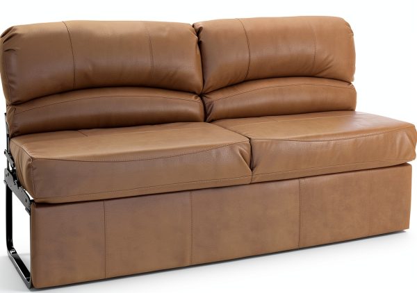 RecPro Sleeper Sofa 68" Gunmetal Mahogany Frame with Foam Cushions-2