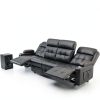 Furgatti Dark Gray 4‑Seat Modular PU Leather Recliner Sofa USB-7