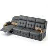 Furgatti Power Loveseat Recliner Sofa Dark Gray 4 Seat Modern PU-8