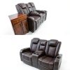 Loveseat Recliner AZXZCS Brown Central Console Loveseat-2