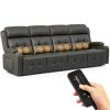 Furgatti Power Loveseat Recliner Sofa Dark Gray 4 Seat Modern PU-5