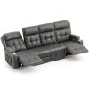 Furgatti Dark Gray 4‑Seat Modular PU Leather Recliner Sofa USB-3