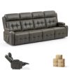 Furgatti Power Loveseat Recliner Sofa Dark Gray 4 Seat Modern PU-1