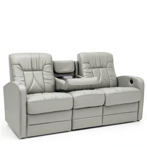 Luxury Leather Double Recliner Sofa by Rustic – Ash & Bisque Options-0