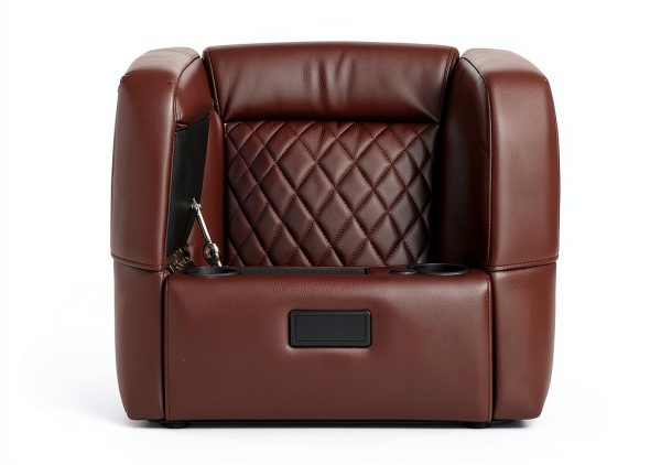 Loveseat Recliner AZXZCS Brown Central Console Loveseat-5