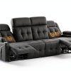 Furgatti Power Loveseat Recliner Sofa Dark Gray 4 Seat Modern PU-0