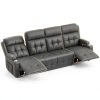 Furgatti Power Loveseat Recliner Sofa Dark Gray 4 Seat Modern PU-3