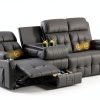 Furgatti Dark Gray 4-Seat Power Recliner Sofa with USB Ports-0