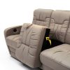 Luxury Leather Double Recliner Sofa by Rustic – Ash & Bisque Options-6