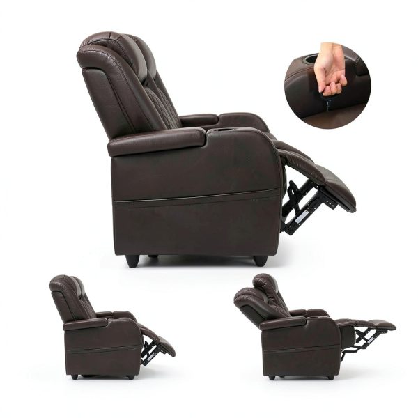 Loveseat Recliner AZXZCS Brown Central Console Loveseat-3