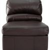 RecPro Loveseat Recliner Sofa 72 Inch Chestnut Faux Leather-5