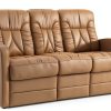 Luxury Leather Double Recliner Sofa by Rustic – Ash & Bisque Options-2