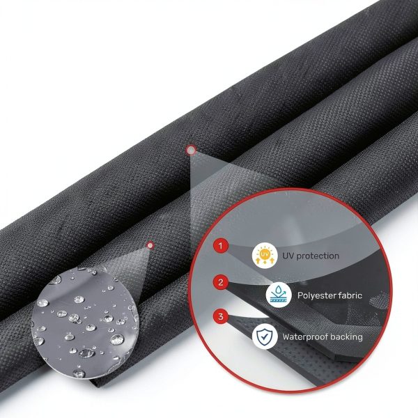 Grillman Grill Cover 58" Black Outdoor BBQ Cover Waterproof Rip‑Proof-3