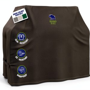 Rugged Rhino 58 Inch Heavy Duty Grill Cover Black Waterproof UV-0