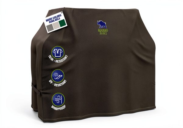 Rugged Rhino 58 Inch Heavy Duty Grill Cover Black Waterproof UV-0
