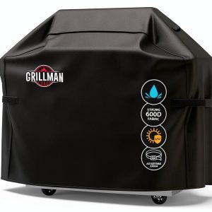 Grillman Grill Cover 58" Black Outdoor BBQ Cover Waterproof Rip‑Proof-0