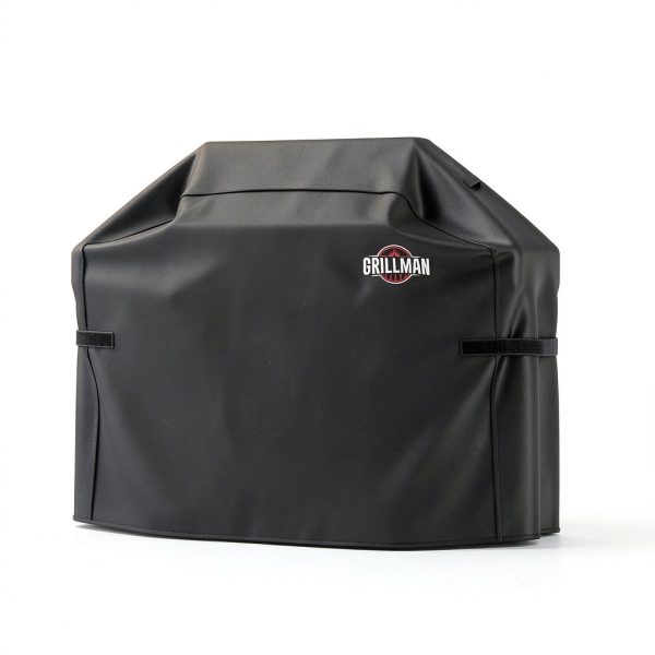 Grillman Grill Cover 58" Black Outdoor BBQ Cover Waterproof Rip‑Proof-2