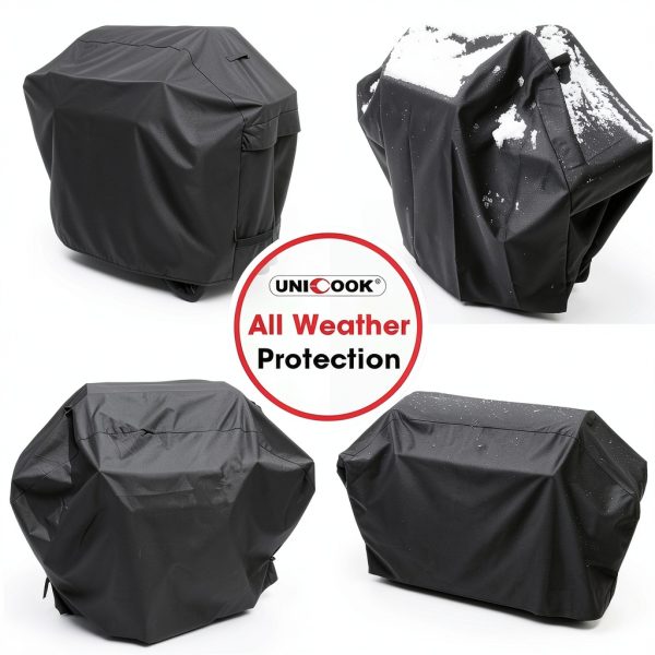 Grill Cover Unicook 55 Inch Heavy Duty Waterproof BBQ Cover Black-1