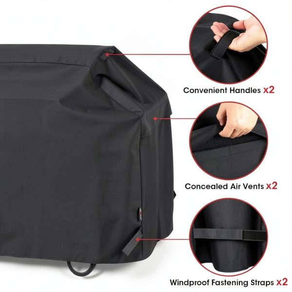 Heavy Duty Waterproof Barbecue Grill Cover Unicook 65in UV‑Resistant-3